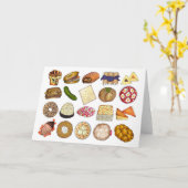 ユダヤ料理キュイジーズホリデーディナーフーズプリント カード (黄色い花)