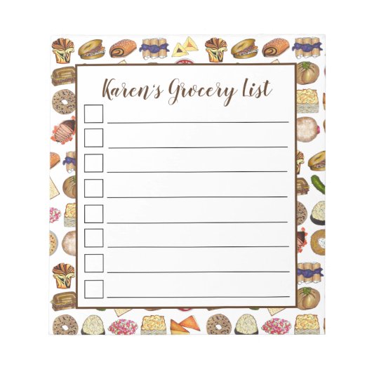 ユダヤ料理キュイジーズホリデーディナーフーズプリント ノートパッド (正面)