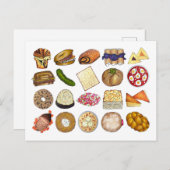 ユダヤ料理キュイジーズホリデーディナーフーズプリント ポストカード (正面/裏面)