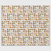 ユダヤ料理キュイジーズホリデーディナーフーズプリント ラッピングペーパー (フラット)