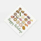 ユダヤ料理料理ハッピーホリデーディナー スタンダードランチョンナプキン (角)