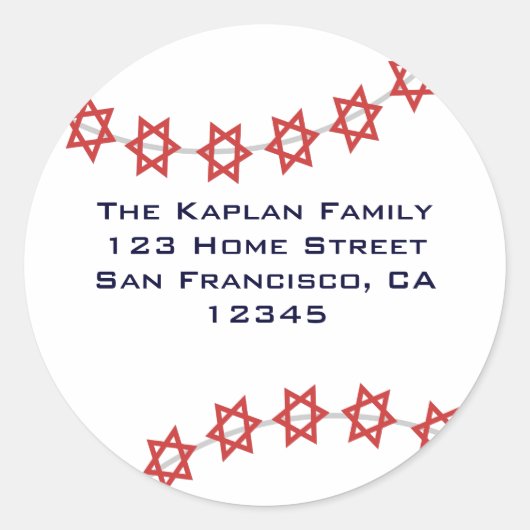 ユダヤ星野球ステッカー ラウンドシール (正面)