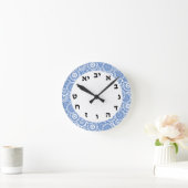 ユダヤ時計ヘブライ数字アレフベットアルファベット ラウンド壁時計 (ホーム)