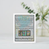 ユダヤ朝賛美祈りの言葉ろうけつ染めハムサ ポストカード (スタンド正面)