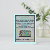 ユダヤ朝賛美祈りの言葉ろうけつ染めハムサ ポストカード (スタンド正面)