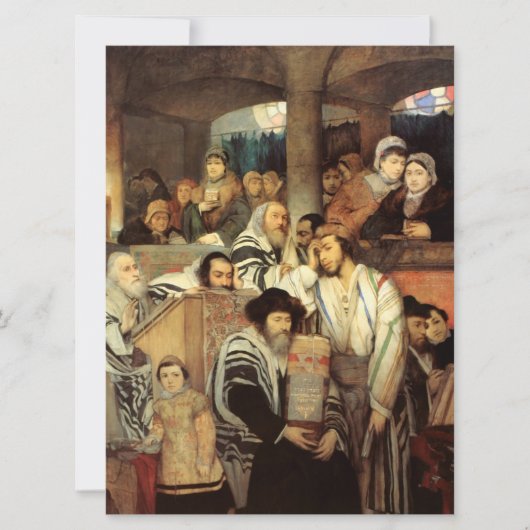 ユダヤ祈人はヨムキププルのシナゴーグに住んでいる カード (正面)