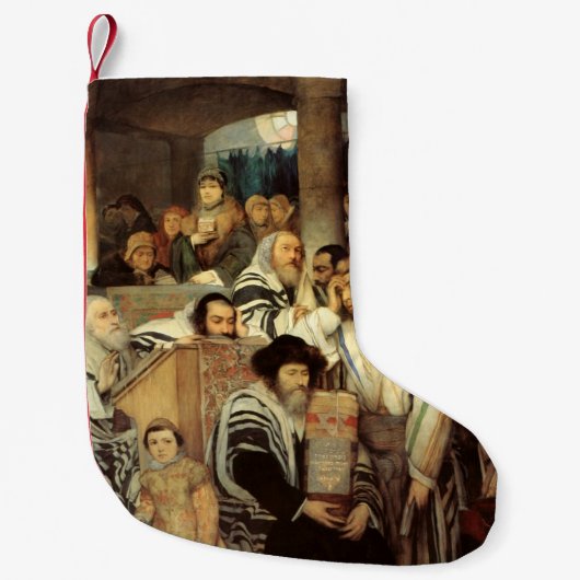 ユダヤ祈人はヨムキププルのシナゴーグに住んでいる スモールクリスマスストッキング (正面)
