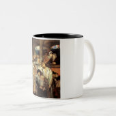 ユダヤ祈人はヨムキププルのシナゴーグに住んでいる ツートーンマグカップ (正面右)