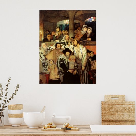 ユダヤ祈人はヨムキププルのシナゴーグに住んでいる ポスター (キッチン)