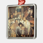 ユダヤ祈人はヨムキププルのシナゴーグに住んでいる メタルオーナメント (左)