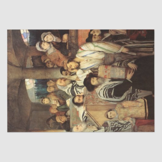 ユダヤ祈人はヨムキププルのシナゴーグに住んでいる 薄葉紙 (正面)