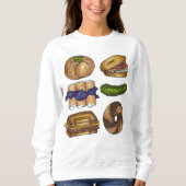 ユダヤ系デリフーズBagel Blintzピクルスウェットシャツ スウェットシャツ (正面)