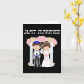 ユダヤ結婚人のたった今結婚しましたチュッパ新郎新婦 カード (黄色い花)