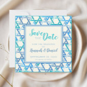 ユダヤ結婚人のダビデのスターSave The Date Card セーブザデート