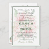 ユダヤ結婚人のチュパエレガントモダンフローラ 招待状 (正面/裏面)