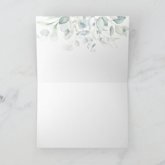 ユダヤ結婚人のトダラバヘブライ語ユーカリ サンキューカード (内部)