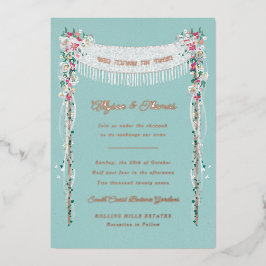 ユダヤ結婚人のロマンチック 箔招待状