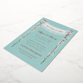 ユダヤ結婚人のロマンチック 箔招待状 (回転した状態)