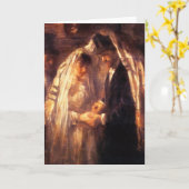 ユダヤ結婚人の – イスラエルのヴィンテージ芸術 カード (黄色い花)