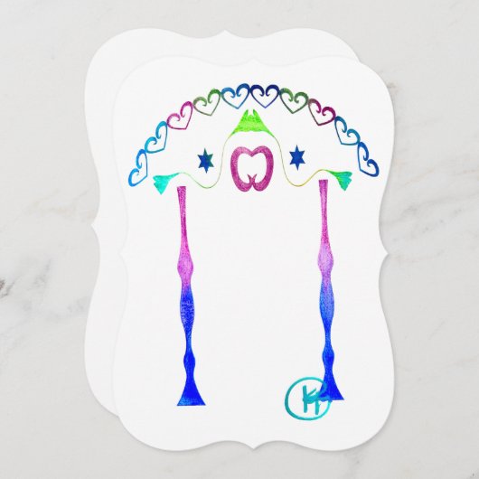 ユダヤ結婚人天蓋カード (正面/裏面)