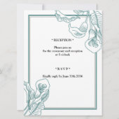 ユダヤ結婚式招待状グリーン金ゴールドユリ (裏面)