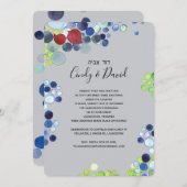 ユダヤ結婚式招待状 – ロマンチックな森 案内状 (正面/裏面)