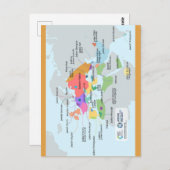 ユダヤ語のクロップされた地図 ポストカード (正面/裏面)