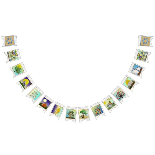 ユダヤ12部族イスラエル国旗のバンティング旗 バンティングフラッグ (全)