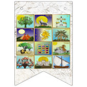 ユダヤ12部族イスラエル国旗のバンティング旗 バンティングフラッグ (第2の旗)