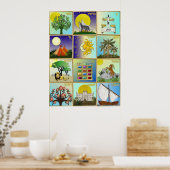 ユダヤ12部族イスラエル美術ポスター ポスター (キッチン)