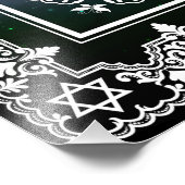 ユダヤ（ユダヤ教）メノラーフェイククラウンレースペーパーカットアートプリント フォトプリント            (角)