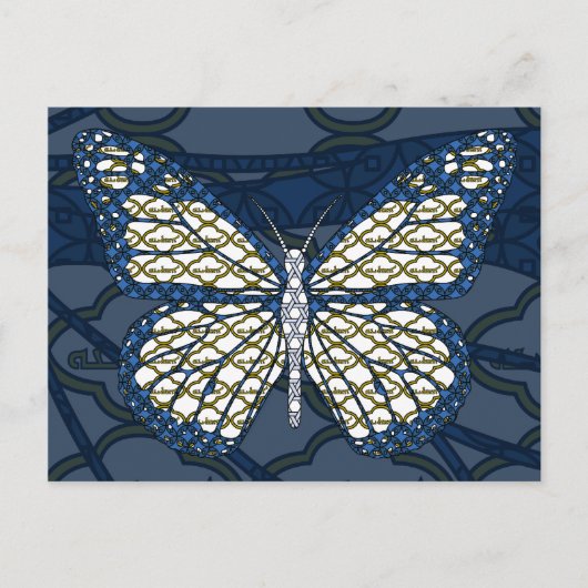 ユダヤ（昆虫）オオカバマダラ、モナークはがき ポストカード (正面)