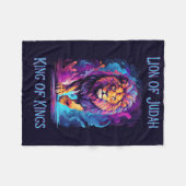 ユダ信仰のライオンイエス・キリスト教の賜物 フリースブランケット (正面(横))