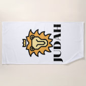ユダ信仰ベースのライオンビーチタオル ビーチタオル (正面)