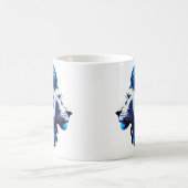 ユダ威厳のあるの青い獅子とダビデの星 コーヒーマグカップ (中央)