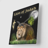 ユダ時計の獅子 スクエア壁時計 (傾斜)