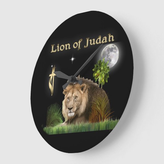ユダ時計の獅子 ラージ壁時計 (傾斜)