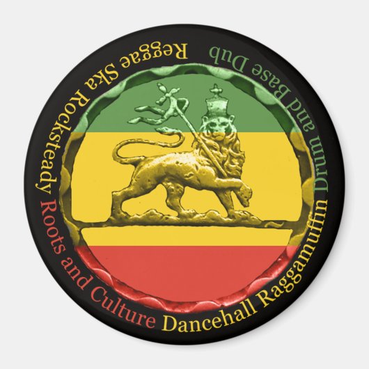 ユダ磁石のラスタガアショップレゲエライオン マグネット (正面)