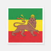 ユダ・ポストカーのエチオピア国旗 スタンダードカクテルナプキン (正面)