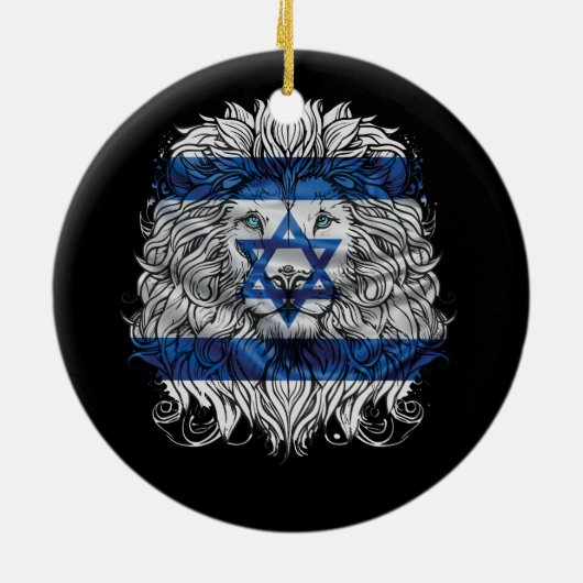 ユダ・ユダヤ教プライドの獅子旗エルサレムH セラミックオーナメント (裏面)