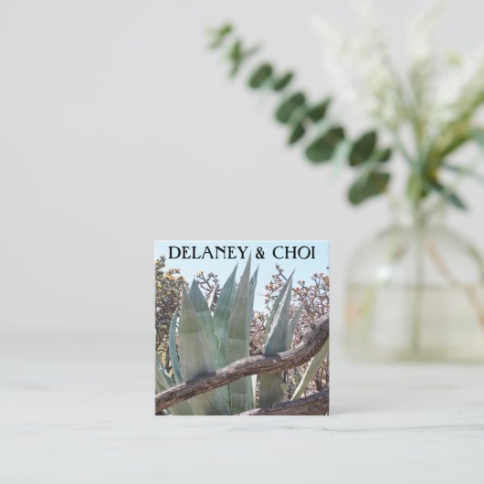 ユッカアロエデザートフォトランドスキャッパーガーデンサボテン スクエア名刺 (スタンド正面)
