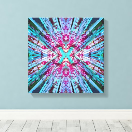 ユッカオペアートインターコイズ キャンバスプリント (インサイチュ (ウッドフロア))