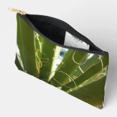 ユッカ葉グリーン自然写真 アクセサリーポーチ (見開き)
