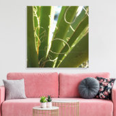 ユッカ葉グリーン自然写真 キャンバスプリント (インサイチュ (リビング))