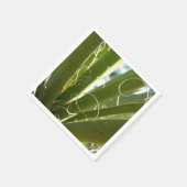 ユッカ葉グリーン自然写真 スタンダードカクテルナプキン (角)