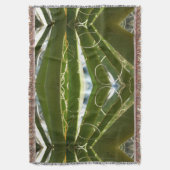 ユッカ葉グリーン自然写真 スローブランケット (正面縦)