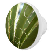 ユッカ葉グリーン自然写真 セラミックノブ (右)