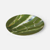 ユッカ葉グリーン自然写真 ペーパープレート (アングル)