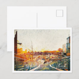 ユトレチオランダ美しい油絵を描の横景 ポストカード