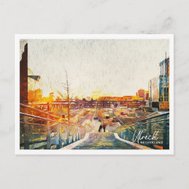 ユトレチオランダ美しい油絵を描の横景 ポストカード